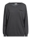 Brunello Cucinelli Woman Sweater Charcoal Size M Cashmere, Brass In Grey
