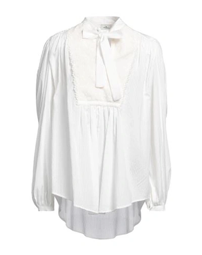 Etro Woman Top White Size 6 Cotton, Silk