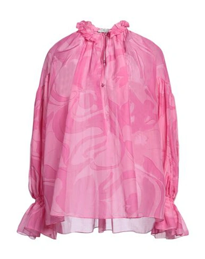 Etro Woman Top Pink Size 6 Cotton, Silk