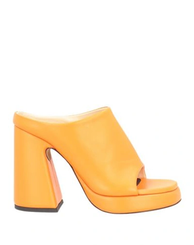 Proenza Schouler Woman Sandals Orange Size 6 Soft Leather