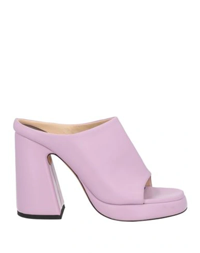 Proenza Schouler Woman Sandals Lilac Size 11 Soft Leather In Purple