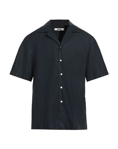 Grifoni Man Shirt Midnight Blue Size 48 Cotton In Black