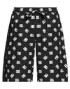 Dolce & Gabbana Dg Logo Print Cotton Shorts In Black