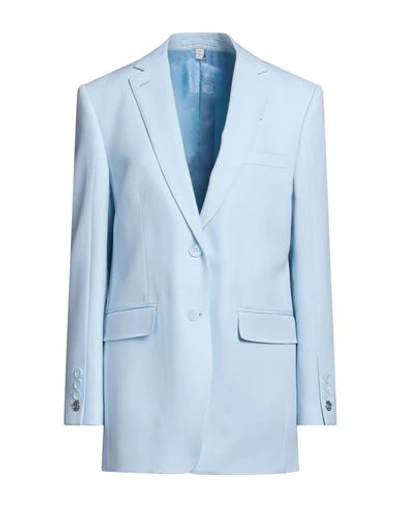 Burberry Woman Blazer Sky Blue Size 8 Wool