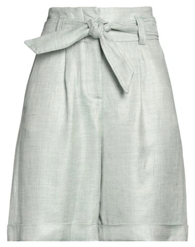 Peserico Woman Shorts & Bermuda Shorts Light Green Size 2 Linen, Acetate