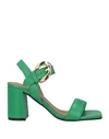 Carmens Woman Sandals Green Size 8 Leather