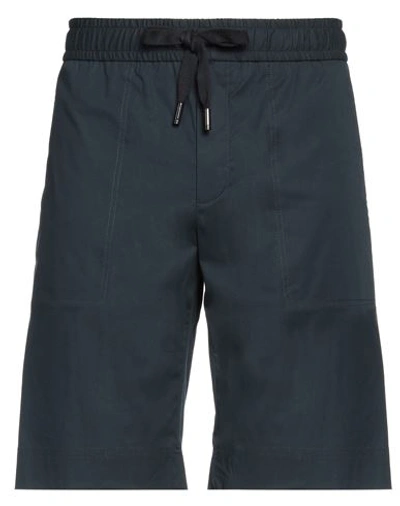 Dolce & Gabbana Man Shorts & Bermuda Shorts Navy Blue Size 36 Cotton, Elastane