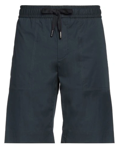 Dolce & Gabbana Man Shorts & Bermuda Shorts Navy Size 34 Cotton, Elastane In Navy Blue