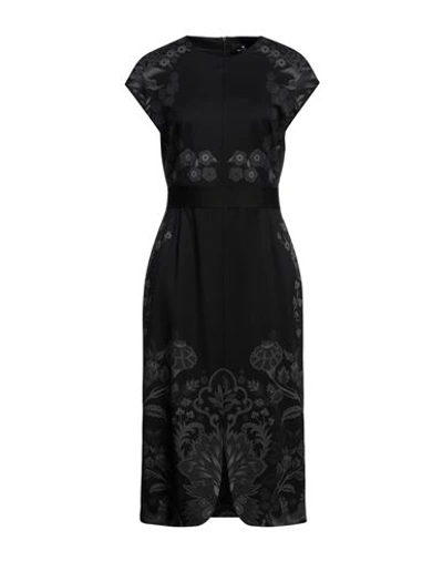 Etro Woman Midi Dress Black Size 8 Virgin Wool, Elastane
