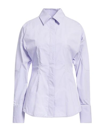Trussardi Woman Shirt Lilac Size 8 Cotton, Elastane In Purple