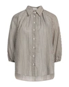 Brunello Cucinelli Woman Shirt Charcoal Size Xxl Cotton, Silk, Viscose, Polyamide, Polyester In Grey