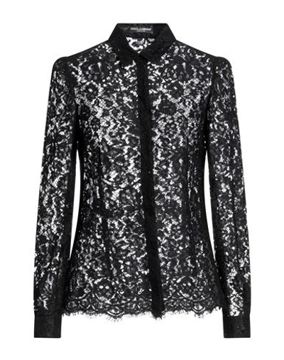 Dolce & Gabbana Woman Shirt Black Size 4 Cotton, Viscose, Polyamide