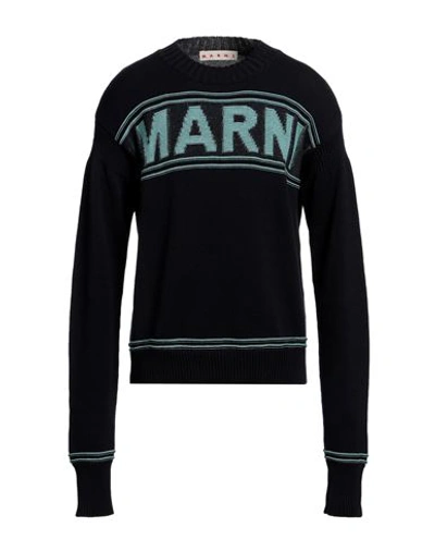 Marni Cotton Sweater With Embroidered Logo In Black