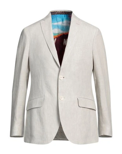 Etro Man Blazer Beige Size 40 Linen In Beige