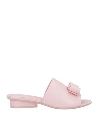 Ferragamo Woman Sandals Light Pink Size 9 Soft Leather