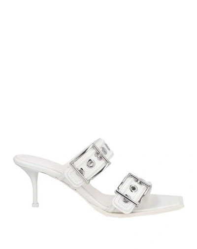 Alexander Mcqueen Woman Sandals White Size 11 Soft Leather