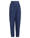Giorgio Armani Woman Pants Blue Size 4 Linen In Blue