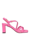 Bibi Lou Woman Sandals Magenta Size 11 Leather