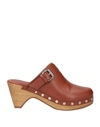 Isabel Marant Women's Titya Leather Block Heel Mules In Red