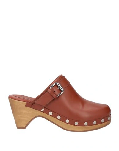 Isabel Marant Women's Titya Leather Block Heel Mules In Red