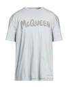 ALEXANDER MCQUEEN ALEXANDER MCQUEEN MAN T-SHIRT GREY SIZE XXL COTTON