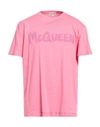 ALEXANDER MCQUEEN ALEXANDER MCQUEEN MAN T-SHIRT PINK SIZE XL COTTON