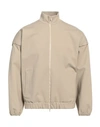 Fear Of God Viscose Blend Eternal Bomber Jacket With Embossed Detail In Beige