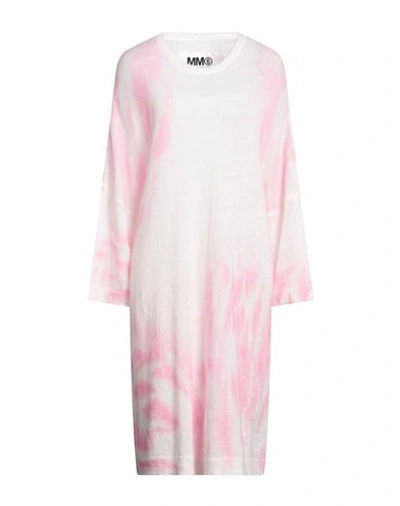 Mm6 Maison Margiela Woman Midi Dress Pink Size L Acrylic, Polyamide, Mohair Wool, Wool