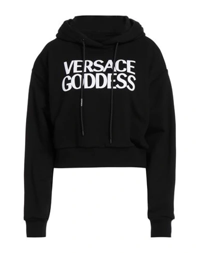 Versace Woman Sweatshirt Black Size 6 Cotton, Elastane