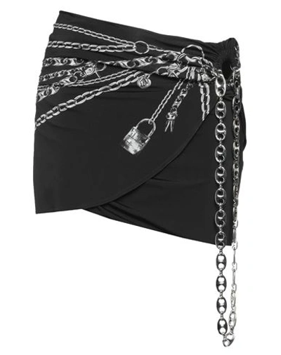 Rabanne Woman Mini Skirt Black Size 6 Viscose, Elastane