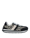 Ferragamo Gancini-print Low-top Sneakers In Black