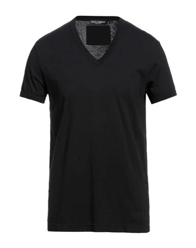 Dolce & Gabbana Man T-shirt Black Size 40 Cotton