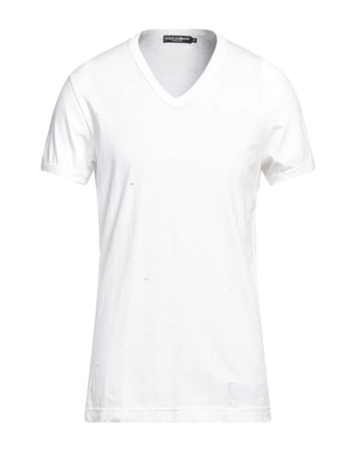 Dolce & Gabbana Man T-shirt White Size 42 Cotton