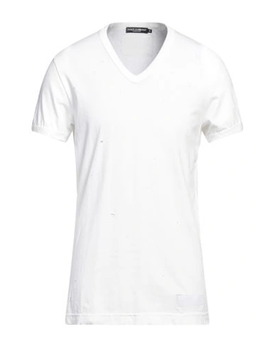 Dolce & Gabbana Man T-shirt White Size 36 Cotton