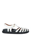 Marni 20mm Leather Fisherman Flats In Off White
