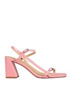 AEYDE AEYDĒ WOMAN SANDALS PINK SIZE 6 LEATHER