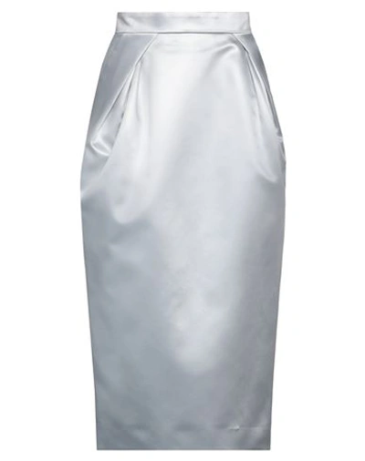 Maison Margiela Woman Midi Skirt Light Grey Size 6 Acetate, Polyamide