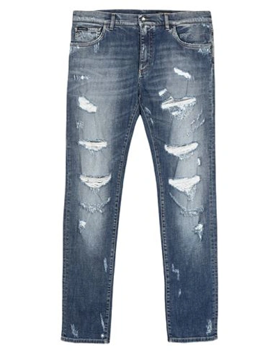 Dolce & Gabbana Man Jeans Blue Size 40 Cotton, Elastane