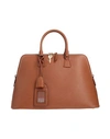 Maison Margiela Woman Handbag Camel Size - Cow Leather, Cotton, Polyester, Zinc, Aluminum In Beige