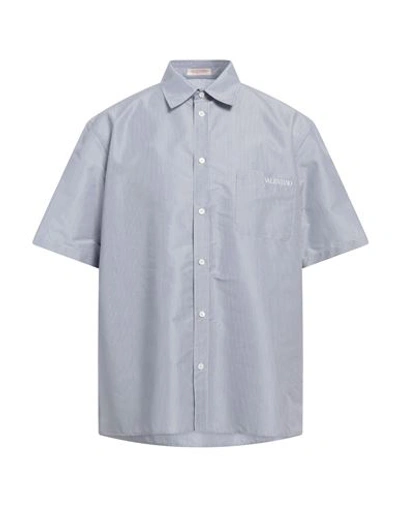 Valentino Garavani Man Shirt Light Blue Size 16 Cotton, Polyester