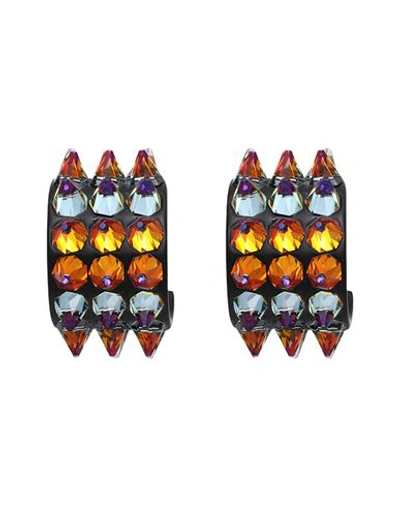 Amina Muaddi Woman Earrings Black Size - Metal