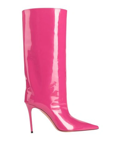 Amina Muaddi Woman Boot Magenta Size 10 Leather