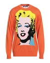 Junya Watanabe Front Patterned Intarsia-knit Jumper In Orange