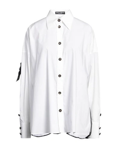 Dolce & Gabbana Woman Shirt White Size 10 Cotton, Silk