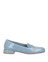 Angelo Bervicato Woman Loafers Sky Blue Size 10 Leather