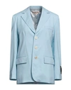 MARNI MARNI WOMAN BLAZER SKY BLUE SIZE 6 VIRGIN WOOL