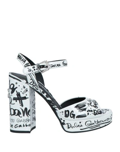 Dolce & Gabbana Woman Sandals White Size 7.5 Soft Leather