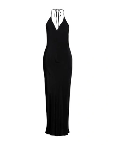 Lardini Woman Maxi Dress Black Size 6 Acetate, Silk