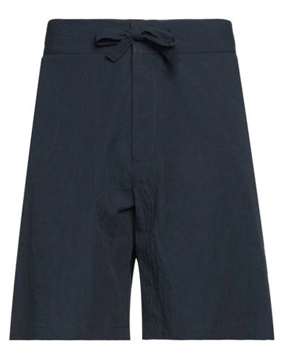 Emporio Armani Man Shorts & Bermuda Shorts Navy Size 38 Cotton, Elastane In Navy Blue