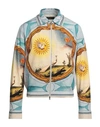 Amiri Landscape Frame Varsity Jacket In Blue